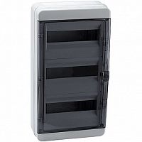 Распределительный шкаф OptiBox P, 36 мод., IP65, навесной, пластик, прозрачная черная дверь |  код. 117975 |  КЭАЗ